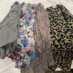 Set of 4 pink blush kimonos